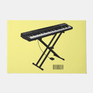 Felpudo Ilustracion de piano personalizado de teclado