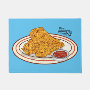 Felpudo Ilustracion de pollo frito personalizado