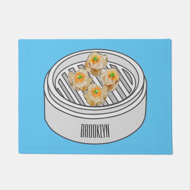 Felpudo Ilustracion de Shumai dim sum personalizado (Anverso)