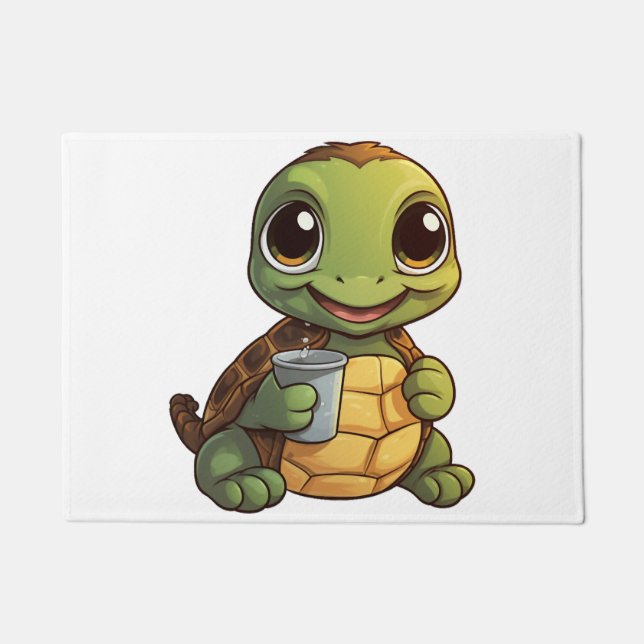 Felpudo ilustracion de tortuga personalizado (Anverso)