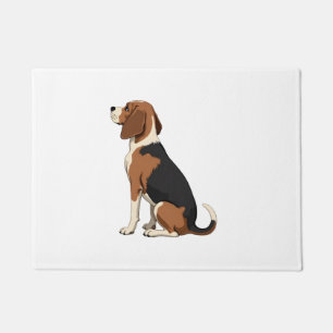 Felpudo Ilustración de vista trasera de perro Beagle vinta
