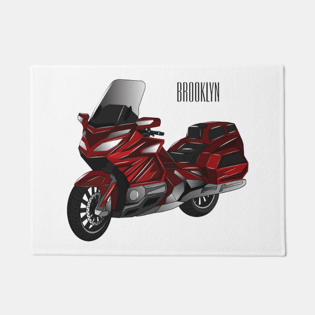 Felpudo Ilustracion del personalizado de motocicleta de To (Anverso)