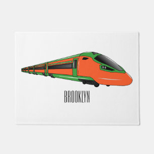 Felpudo Ilustracion del personalizado del tren de bala