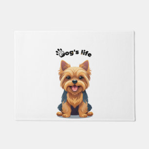 Felpudo Ilustración divertida de Yorkshire Terrier de la v