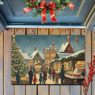 Felpudo Ilustracion navideño vintage
