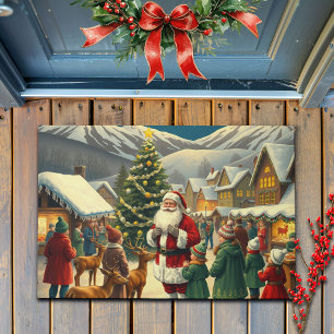 Felpudo Ilustracion navideño vintage