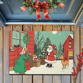 Felpudo Ilustracion navideño vintage