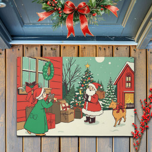 Felpudo Ilustracion navideño vintage