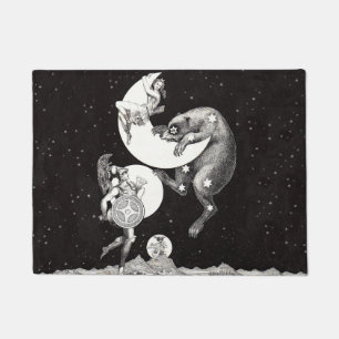 Felpudo Ilustración Nocturna del Dios del Universo de la L