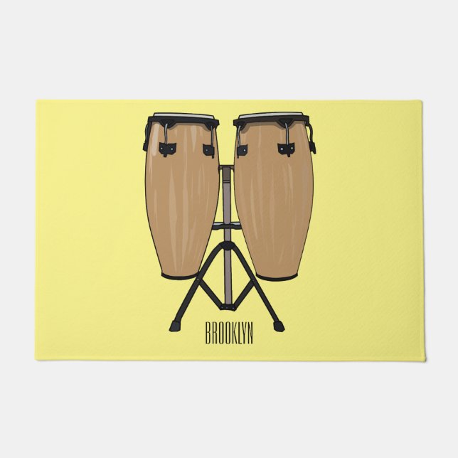Felpudo Ilustracion personalizado Bongo drum (Anverso)