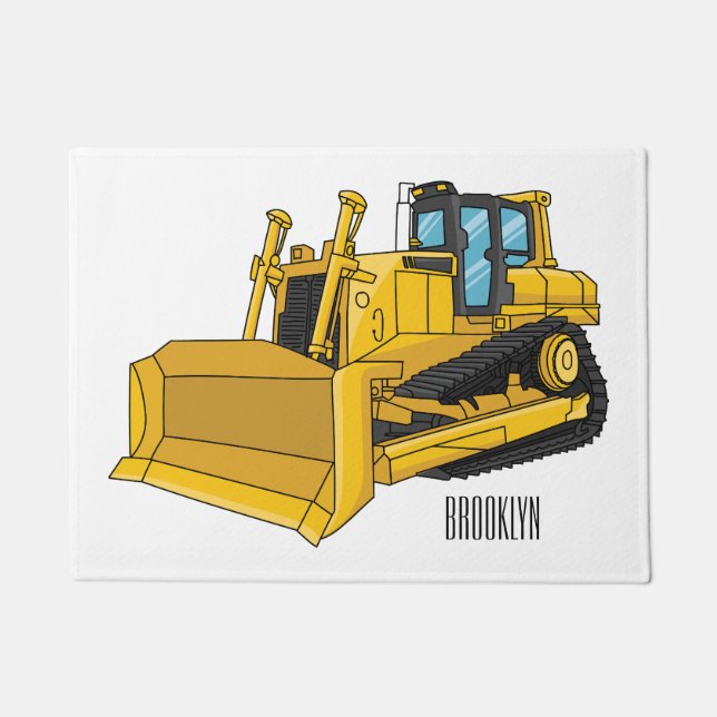 Felpudo Ilustracion personalizado Bulldozer (Anverso)