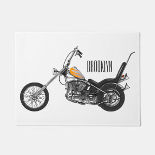 Felpudo Ilustracion personalizado Chopper Motorcycle 1950