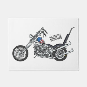 Felpudo Ilustracion personalizado Chopper Motorcycle 1950