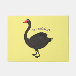 Felpudo Ilustracion personalizado cisne negro