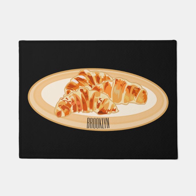 Felpudo Ilustracion personalizado croissant (Anverso)