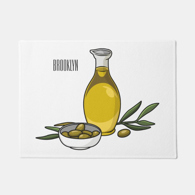 Felpudo Ilustracion personalizado de aceite de oliva (Anverso)