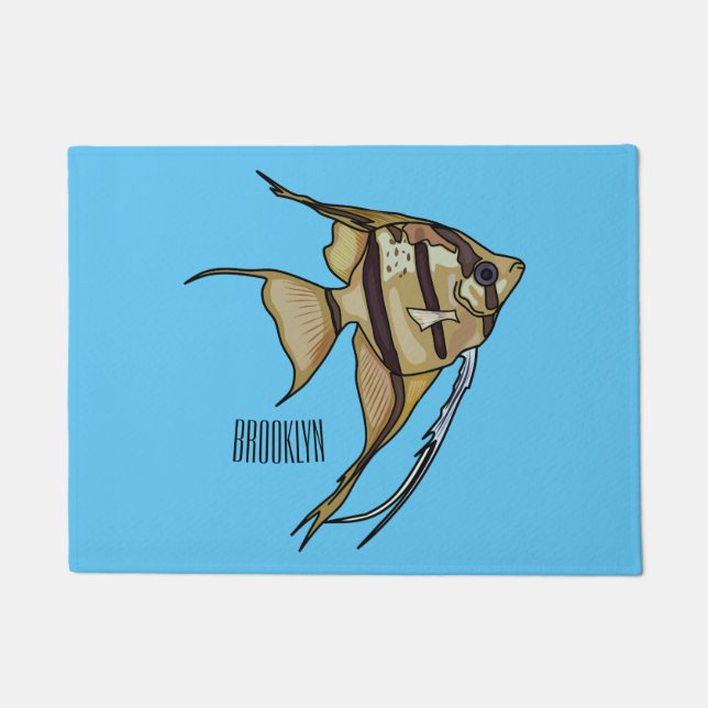 Felpudo Ilustracion personalizado de Angelfish (Anverso)