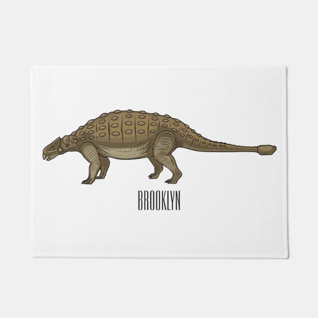 Felpudo Ilustracion personalizado de Ankylosaurus (Anverso)