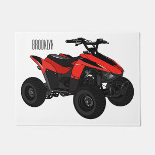 Felpudo Ilustracion personalizado de atv de cuatro bicicle