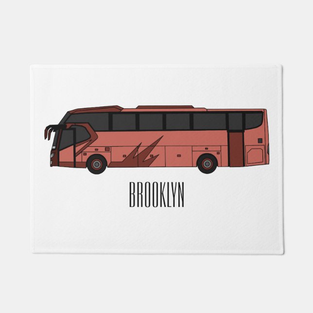 Felpudo Ilustracion personalizado de autobús (Anverso)