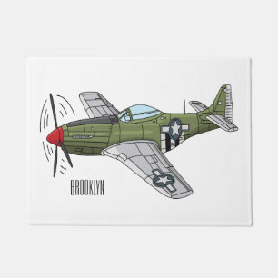 Felpudo Ilustracion personalizado de avión militar