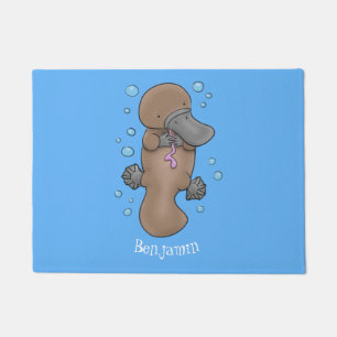 Felpudo Ilustracion personalizado de bebé de plaquypus fel
