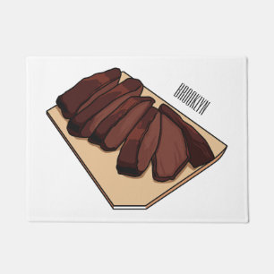 Felpudo Ilustracion personalizado de brisket de carne