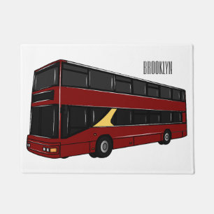Felpudo Ilustracion personalizado de bus de dos pisos