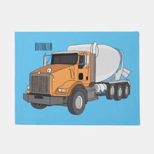 Felpudo Ilustracion personalizado de camión de mezcla de c