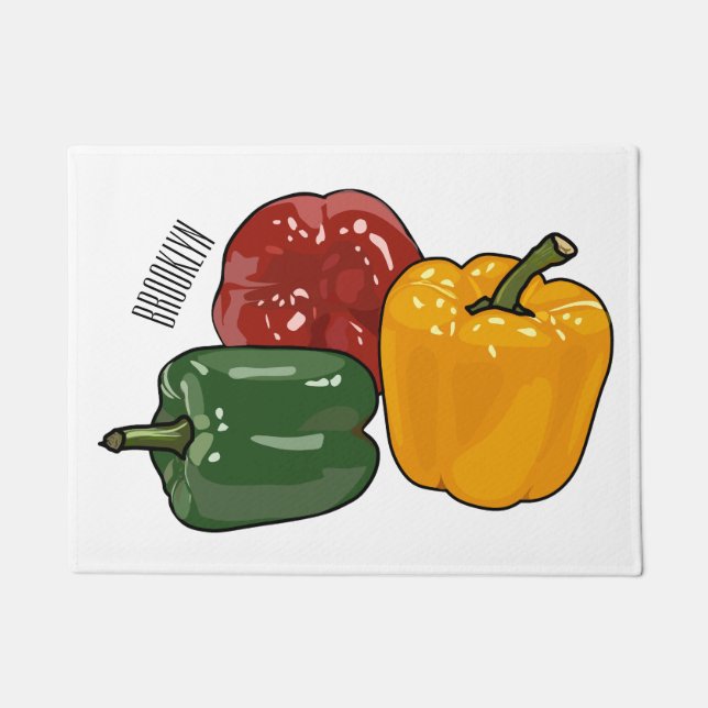Felpudo Ilustracion personalizado de Capsicum (Anverso)