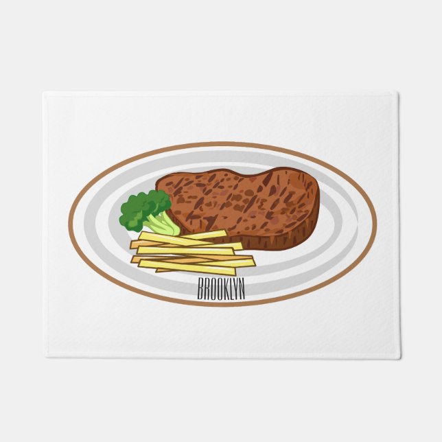 Felpudo Ilustracion personalizado de carne (Anverso)