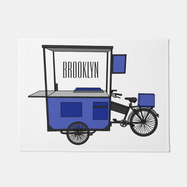 Felpudo Ilustracion personalizado de carrito de alimentos (Anverso)