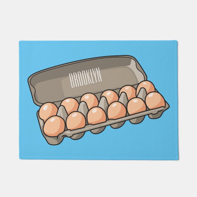 Felpudo Ilustracion personalizado de cartón de huevo (Anverso)