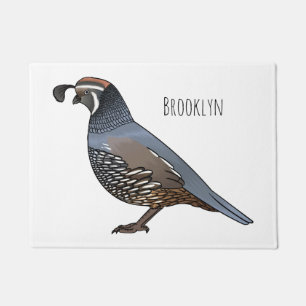 Felpudo Ilustracion personalizado de codorniz de Californi