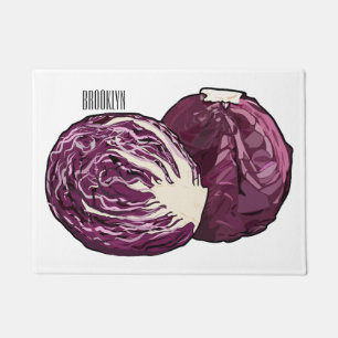 Felpudo Ilustracion personalizado de col roja