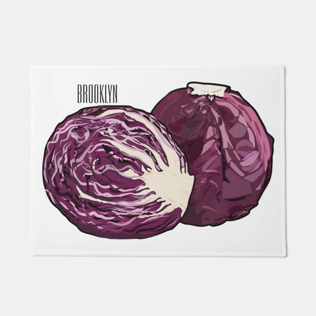 Felpudo Ilustracion personalizado de col roja (Anverso)