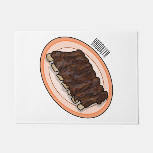 Felpudo Ilustracion personalizado de costillas cortas