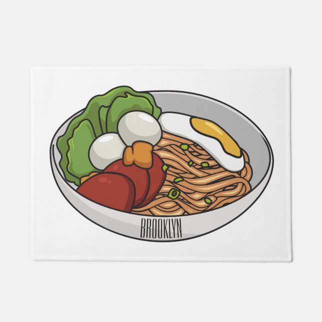 Felpudo Ilustracion personalizado de fideos (Anverso)