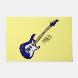 Felpudo Ilustracion personalizado de guitarra eléctrica