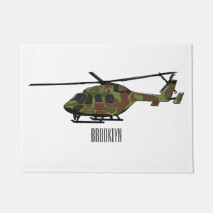 Felpudo Ilustracion personalizado de helicópteros del ejér