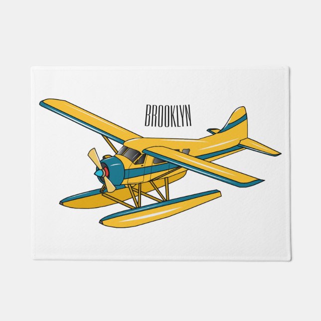 Felpudo Ilustracion personalizado de hidroavión (Anverso)