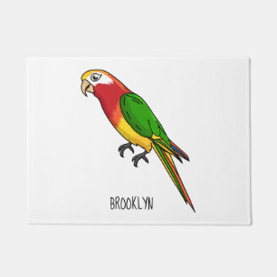 Felpudo Ilustracion personalizado de loro feliz