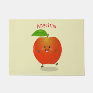 Felpudo Ilustracion personalizado de manzana bailando a la