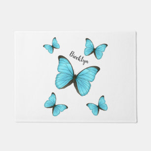 Felpudo Ilustracion personalizado de mariposas morfo