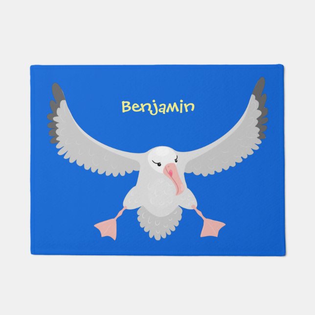 Felpudo Ilustracion personalizado de pájaro de albatross (Anverso)