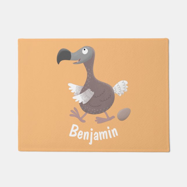 Felpudo Ilustracion personalizado de pájaro dodo gracioso (Anverso)