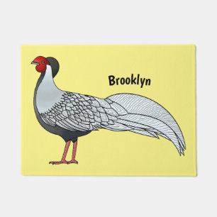 Felpudo Ilustracion personalizado de pájaro faisán