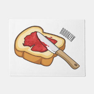 Felpudo Ilustracion personalizado de pan y mermelada