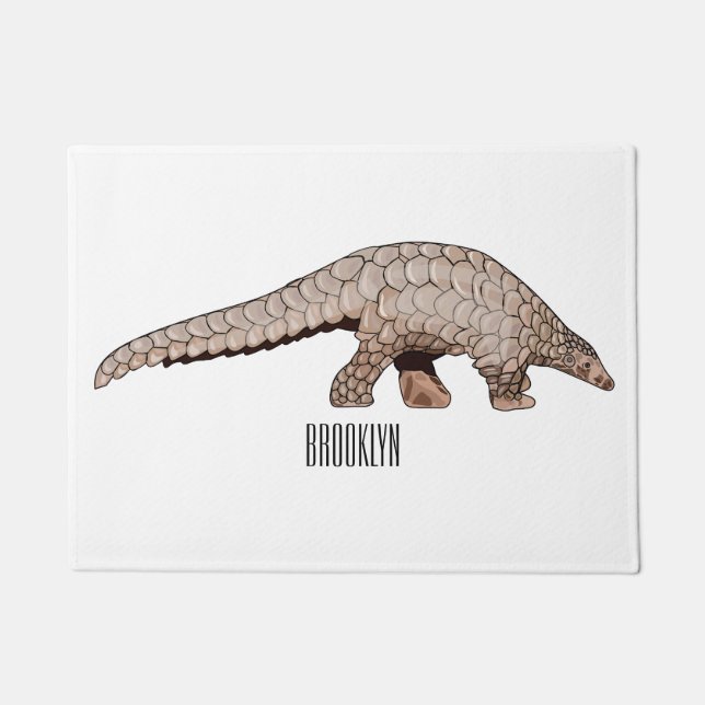 Felpudo Ilustracion personalizado de Pangolin (Anverso)