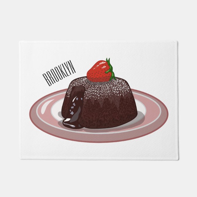 Felpudo Ilustracion personalizado de pastelitos de lava de (Anverso)